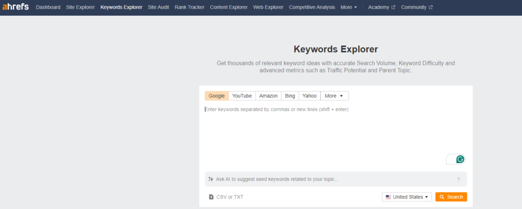 Keyword Tools | Ahrefs Keyword Explorer