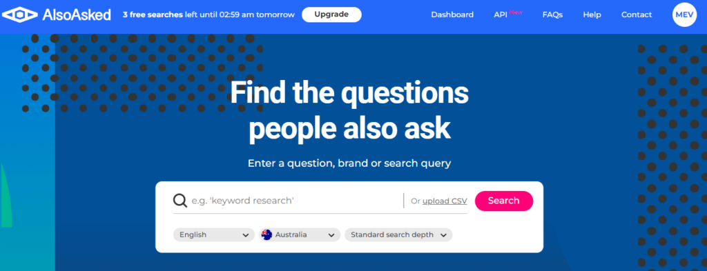 Using Also Asked for Keyword Research