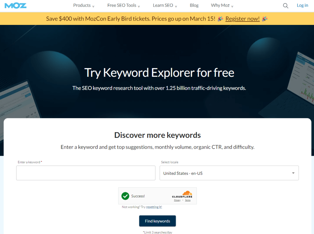 Using Moz for keyword Research