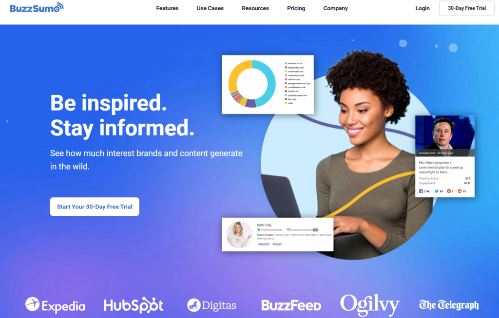 Buzzsumo for keyword research adn brand awareness