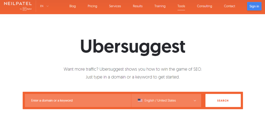 Using Ubersuggest for keyword research