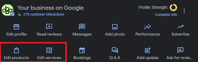 adding products and services on your google my business account