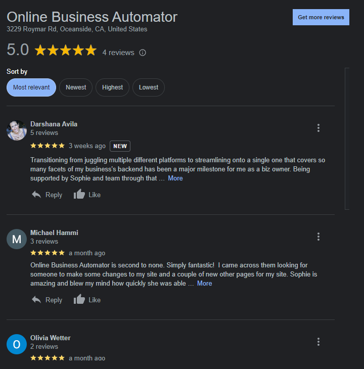 google my business customer reviews for local seo