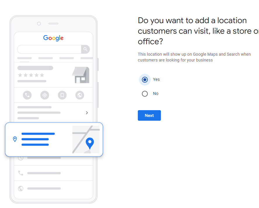 google my business location