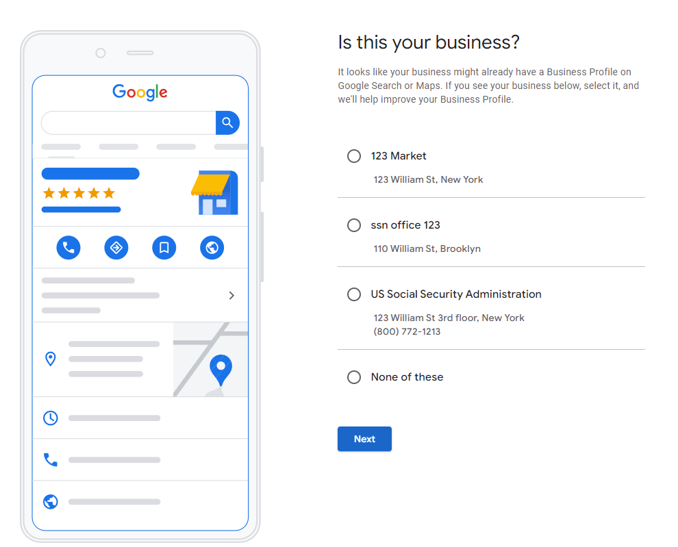 google my business setup