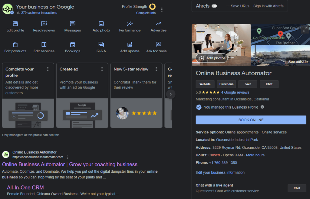 Online Business automator Google My Business Listing