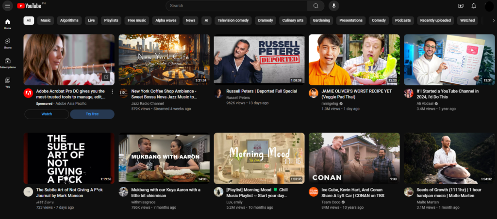 how does the youtube algorithm work on the homepage