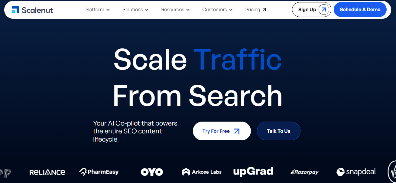 Scalenut-Homepage