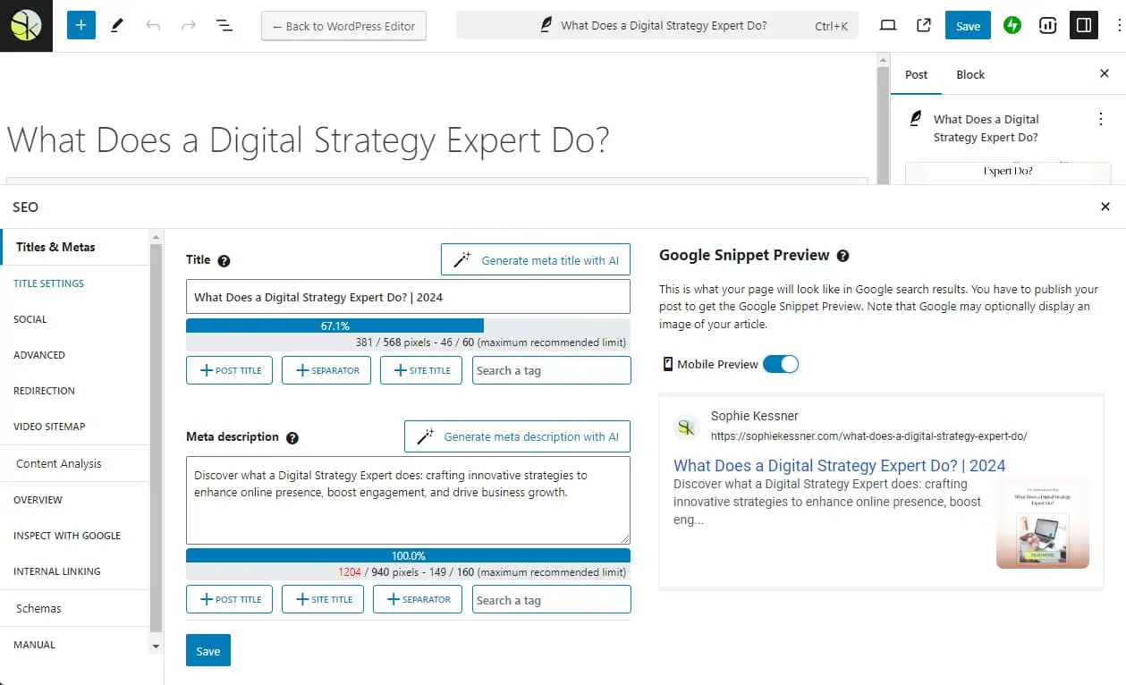 optimizing onpage elements using wordpress
