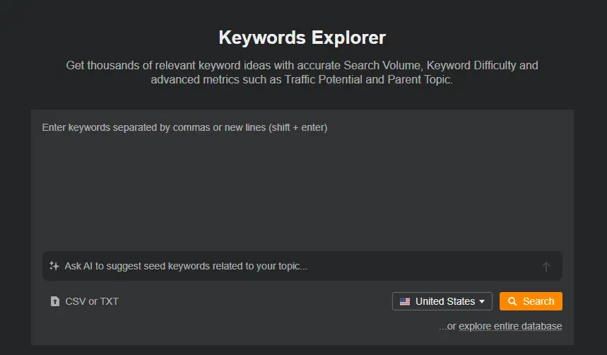 Keyword Research Ahrefs