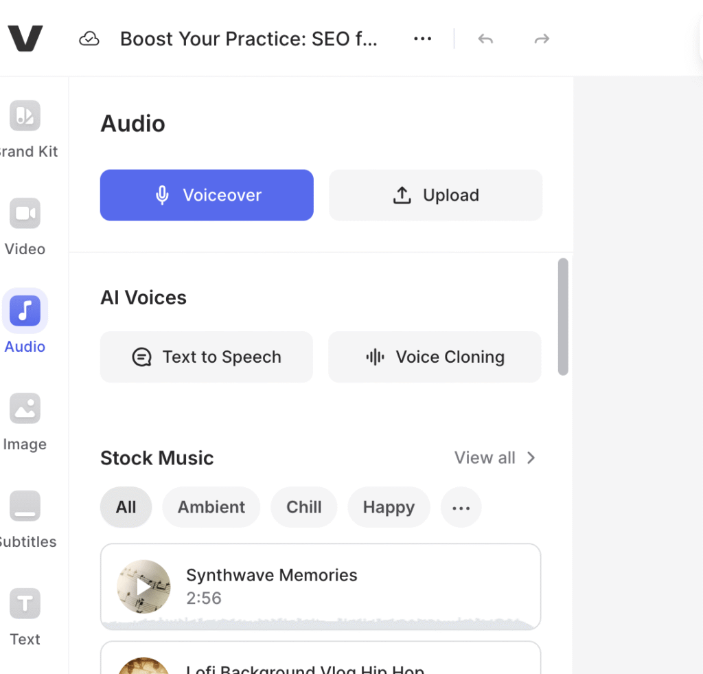 veed io audio editor