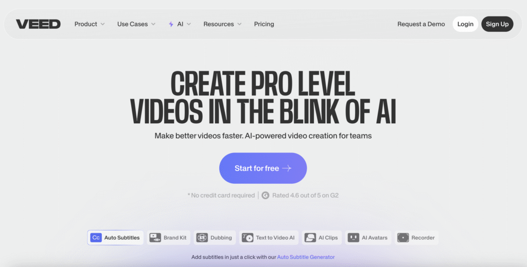 veed io as the best ai video editing software in 2025